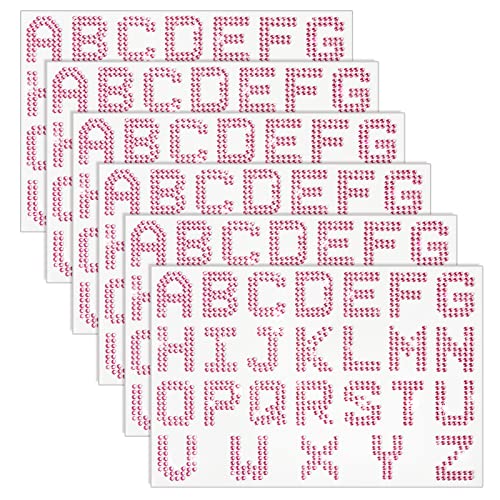 156 Stück Strass-Buchstaben-Aufkleber | große glitzernde Alphabet-Buchstaben-Aufkleber | 26 Buchstaben, selbstklebende Aufkleber für DIY Kunst Handwerk Abschluss Kappe Dekor (Rosa) von Aixoom