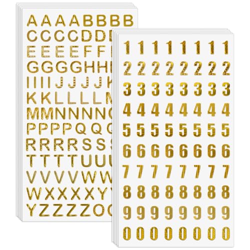 10 Blatt Klebeaufkleber Buchstaben und Zahlen Aufkleber Personalisierte Alphabet Aufkleber Zubehör für Kunst Handwerk Grußkarten Sammelalben Heimdekoration von Aixoom
