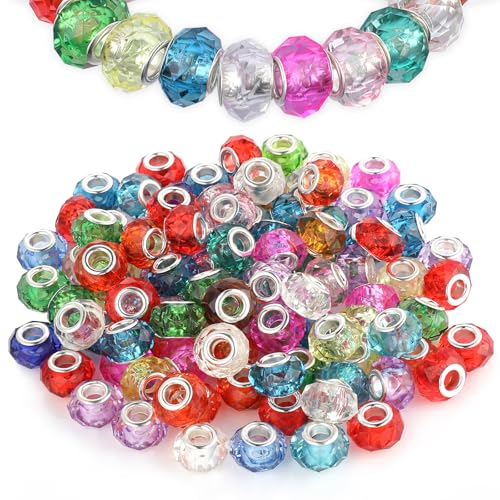 100 Stück Acrylperlen mit Großem Loch Europäische Perlen Multicolor Europäische Perlen 5mm Großes Loch Crackle Harz Rondelle Perlen Lochperlen Spacer Perlen für Diy Armbänder,Schmuck Und Ohrringen 100 Stück Acrylperlen mit Großem Loch Europäische Perlen Multicolor Europäische Perlen 5mm Großes Loch Crackle Harz Rondelle Perlen Lochperlen Spacer Perlen für Diy Armbänder,Schmuck Und Ohrringen von Aiyorse