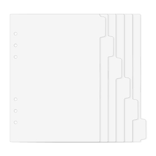 6 Stück Trennblätter A5 Register A5 Kunststoff Ordner Trennblätter Ordner Register 6 Löcher Seitentrenner Notizbuch Trennblätter Blanko Notizbuch Trennblätter für Ordner A5 Ringbuch Planer Notizbuch 6 Stück Trennblätter A5 Register A5 Kunststoff Ordner Trennblätter Ordner Register 6 Löcher Seitentrenner Notizbuch Trennblätter Blanko Notizbuch Trennblätter für Ordner A5 Ringbuch Planer Notizbuch von Aiyorse