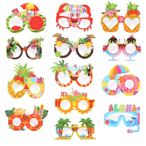 Aiyorse 13 Stück Papier Party Brillen Lustige Hawaiianische Brillen Fotobox Accessoires Luau Party Sommer Kinderparty-Geschenke für Sommerparty Photo Booth Requisiten Strand Pool Party Aiyorse 13 Stück Papier Party Brillen Lustige Hawaiianische Brillen Fotobox Accessoires Luau Party Sommer Kinderparty-Geschenke für Sommerparty Photo Booth Requisiten Strand Pool Party von Aiyorse
