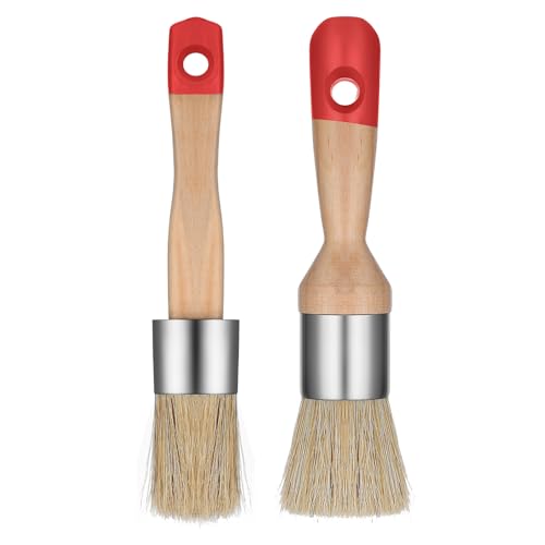 Holz Schablone Pinsel 2 Stück Schablonenpinsel Kreidepinsel,Runder Wachspinsel für Möbel,Naturborsten Schablonenpinsel Set Kompatibel zum Malen Oder Wachsen Heimdekoration DIY-Kunsthandwerk Holz Schablone Pinsel 2 Stück Schablonenpinsel Kreidepinsel,Runder Wachspinsel für Möbel,Naturborsten Schablonenpinsel Set Kompatibel zum Malen Oder Wachsen Heimdekoration DIY-Kunsthandwerk von Aiyorse