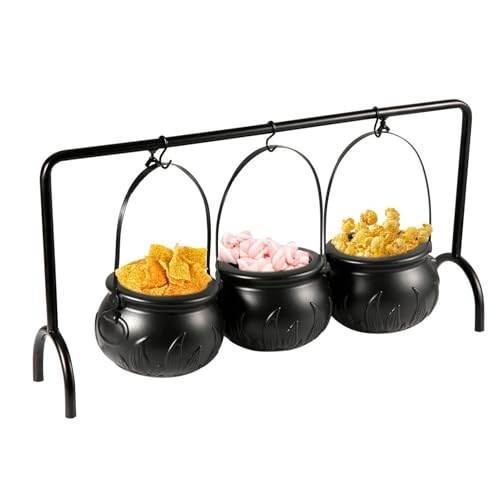 3 Stück Hexenkessel Halloween Deko, Schwarz Hexenkessel Mit Eisenständer, Mini-hexenkessels-set Aus Kunststoff, Hexenkessels Süßigkeiten Set, Heimdekoration,halloweens Candy Dish Halter Hexenkübel 3 Stück Hexenkessel Halloween Deko, Schwarz Hexenkessel Mit Eisenständer, Mini-hexenkessels-set Aus Kunststoff, Hexenkessels Süßigkeiten Set, Heimdekoration,halloweens Candy Dish Halter Hexenkübel von Aizuoni