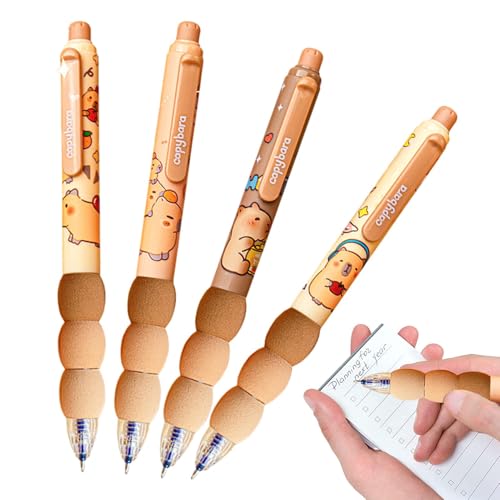 4 Stück Capybara Gelstift Set, Niedliches Capybara Stifte, Süße Einziehbare Stifte, Radierbarer Kugelschreiber Stifte Sachen Set Für Den Arbeitsbereich, Zu Hause, In Der Schule Und Im Klassenzimmer von Aizuoni