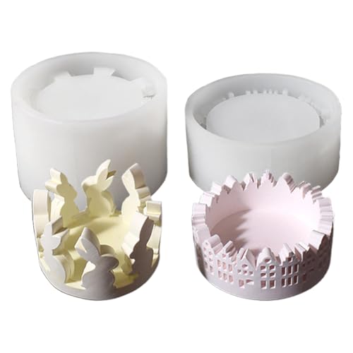 Aizuoni 2 Stück Silikonformen Gießformen Ostern, Silikonform Kerzenhalter, Gipsformen Zum Gießen Ostern - Osterhase & Häuser Leicht Zu Lösende Form, Wiederverwendbare Kerzenständer-Formkunst Aizuoni 2 Stück Silikonformen Gießformen Ostern, Silikonform Kerzenhalter, Gipsformen Zum Gießen Ostern - Osterhase & Häuser Leicht Zu Lösende Form, Wiederverwendbare Kerzenständer-Formkunst von Aizuoni