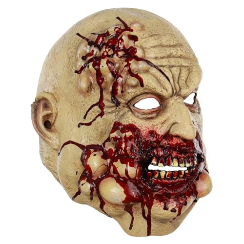 Aizuoni Gesichtsmaske Für Halloween - Rollenspiel Latex Grusel Kopfmaske - Leichtes Kopfaccessoire, Halloween Party Kostümzubehör für Gruselhaus Verkleidung Fotografie Escape Room - Escape Room Aizuoni Gesichtsmaske Für Halloween - Rollenspiel Latex Grusel Kopfmaske - Leichtes Kopfaccessoire, Halloween Party Kostümzubehör für Gruselhaus Verkleidung Fotografie Escape Room - Escape Room von Aizuoni