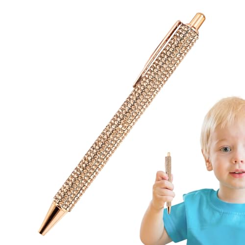 Aizuoni Glitzer-Kugelschreiber,Strass-Kugelschreiber,Einziehbarer Tinten-Strassstift | Einziehbare Stifte mit Kristall-Bling für Kinder, Studenten, Skizzieren, Prüfungen, tägliches reibungsloses von Aizuoni