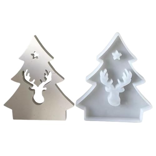 Aizuoni Silikonform Kerzenhalter, Kombination Silikonformen Gießformen Weihnachten, Gips Zum Gießen, Gießformen Silikon, Kerzenformen Zum Gießen, Weihnachtsbaum Kerzenhalter Silikonform von Aizuoni