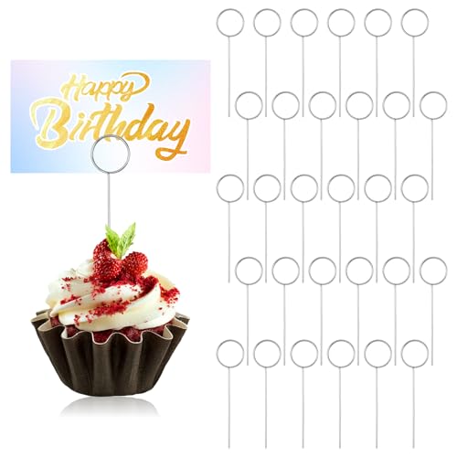 30 Stück Blumenkartenhalter, Draht-Tischkartenhalter, Edelstahl-Kuchen-Foto-Pin, runde Form, Tischnamennummer, Notizhalter für Fleisch, Lebensmittel, DIY, Party-Zubehör, Dekoration 30 Stück Blumenkartenhalter, Draht-Tischkartenhalter, Edelstahl-Kuchen-Foto-Pin, runde Form, Tischnamennummer, Notizhalter für Fleisch, Lebensmittel, DIY, Party-Zubehör, Dekoration von Ajcotahm