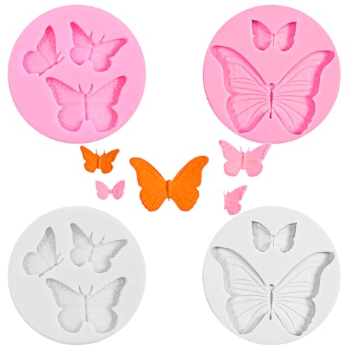 4 Stück Silikonformen Gießformen Schmetterling,Schmetterling Silikon Gießform,Gips Gießformen Schmetterlinge,Epoxidharz Formen Schmetterlinge,für Brot Torte Cake Backen DIY Kerzen Seife Handwerk von Ajcotahm