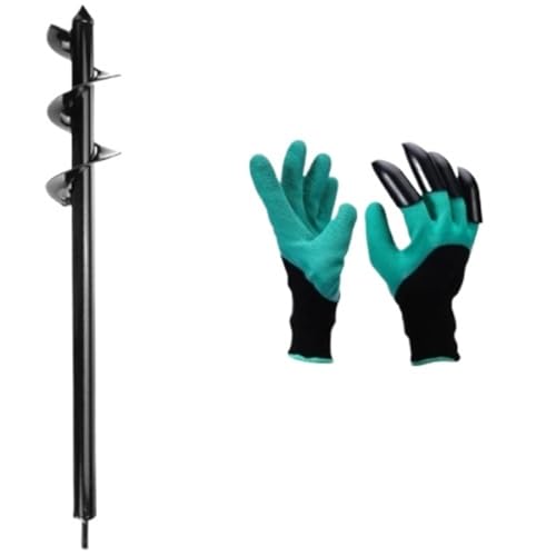 8/9/10cm Garten Auger Spiral Erdbohrer Blumenpflanzer Sechskantschaft Pflanzloch Digger Werkzeug 25/30/35/40/45/50/60cm lang(9x60cm) von Ajhui