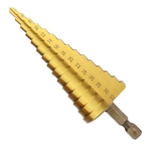 HSS Titan-Stufenbohrer, Konischer Stufenbohrer For Metall Und Holz, Hochgeschwindigkeits-Stufenbohrersatz, Elektrowerkzeuge, 3–12, 4–12, 4–20, 4–32 Mm(4-32mm) von Ajhui