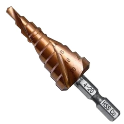 M35 5% Kobalt Stufenbohrer HSS-Co Kegel Sechskantschaft Metallbohrwerkzeug Lochschneider 3-12/4-12/4-20/4-22/4-32/4-26/5-21/5-27/6-24 Mm(4-20mm) von Ajhui