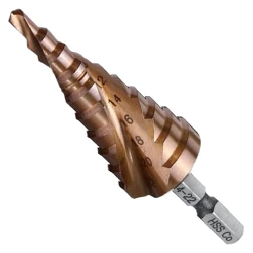 M35 5% Kobalt Stufenbohrer HSS-Co Kegel Sechskantschaft Metallbohrwerkzeug Lochschneider 3-12/4-12/4-20/4-22/4-32/4-26/5-21/5-27/6-24 Mm(4-22mm) von Ajhui