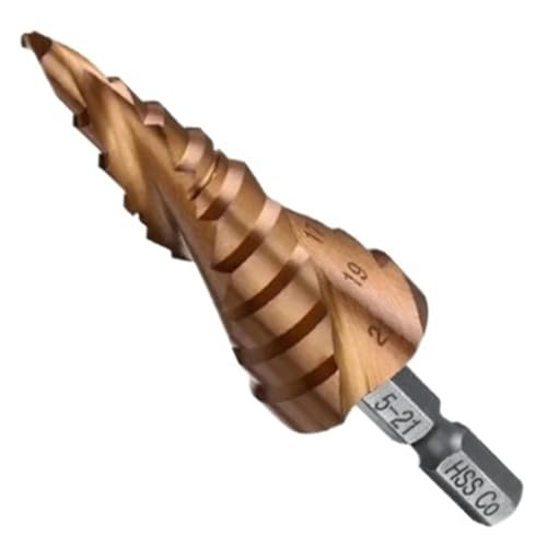 M35 5% Kobalt Stufenbohrer HSS-Co Kegel Sechskantschaft Metallbohrwerkzeug Lochschneider 3-12/4-12/4-20/4-22/4-32/4-26/5-21/5-27/6-24 Mm(5-21mm) von Ajhui