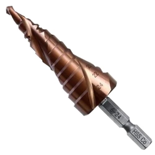 M35 5% Kobalt Stufenbohrer HSS-Co Kegel Sechskantschaft Metallbohrwerkzeug Lochschneider 3-12/4-12/4-20/4-22/4-32/4-26/5-21/5-27/6-24 Mm(6-24mm) von Ajhui