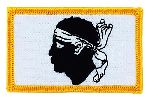 Akacha Aufnäher, bestickt, Flagge Korsika, Kopf des Maurus, zum Aufbügeln, Abzeichen, Wappen von Akachafactory