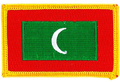 Patch Aufnäher bestickt Flagge Malediven zum Aufbügeln Abzeichen Backpack von Akachafactory