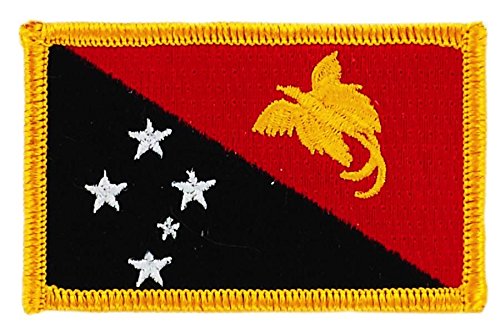 Patch Aufnäher bestickt Flagge Papua Neue Guinea zum Aufbügeln Backpack von Akacha