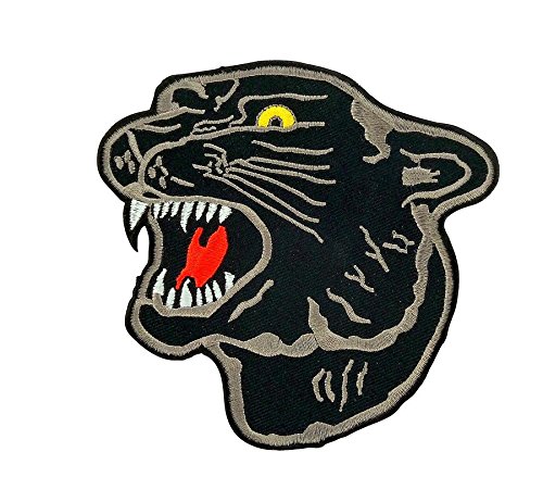 Abzeichen, Aufnäher, bestickt, für Rucksack, Motiv; schwarzer Panther, zum Aufbügeln von Akachafactory