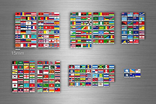 Akachafactory Aufkleber-Bogen, Motiv: Flagge, Lande, Ordnung, Timbre Monde, txtr2 von Akachafactory