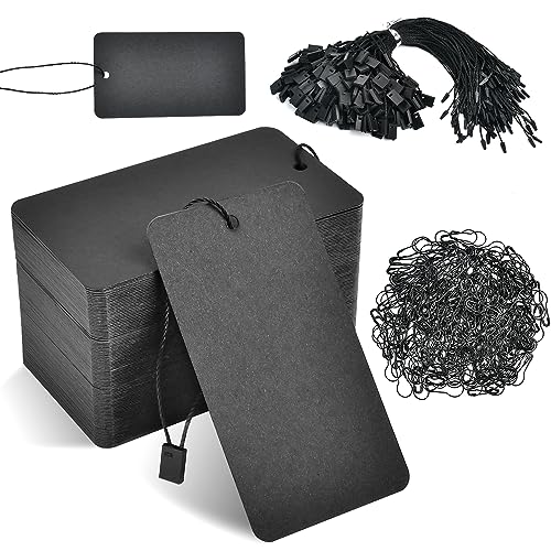 Akamino 500 schwarze Preisschilder mit Schnur befestigt, 2 x 9,1 cm beschreibbare Etiketten zum Aufhängen mit Sicherheitsnadeln, individuelle Kleidungsanhänger für Preisgestaltung, Geschenk, Schmuck Akamino 500 schwarze Preisschilder mit Schnur befestigt, 2 x 9,1 cm beschreibbare Etiketten zum Aufhängen mit Sicherheitsnadeln, individuelle Kleidungsanhänger für Preisgestaltung, Geschenk, Schmuck von Akamino