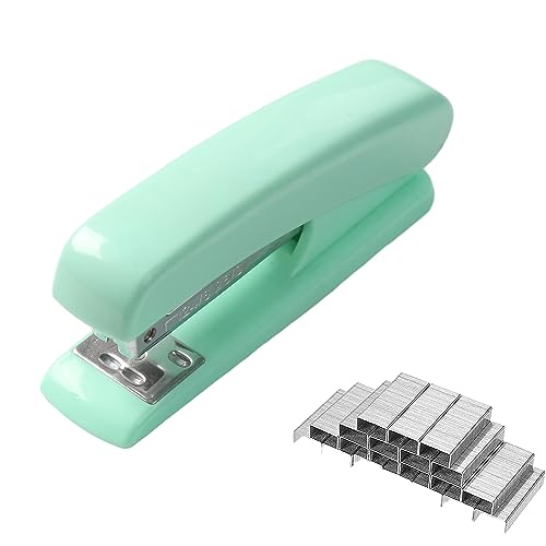 Büroheftgerät-Set – Hefter für Heftklammern Mini Hefter mit Standard-Heftklammern für Schule, Büro, Reisen (Grün) von Akebrog