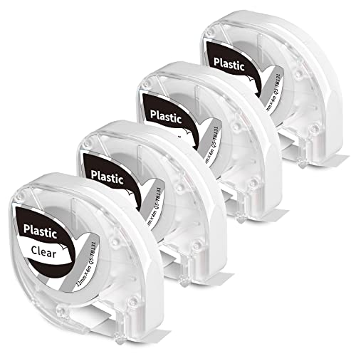 P12&P12-Pro Etikettenband Transparent 12mmx4m Kompatibel mit P12&P12-Pro Etikettendrucker Kompatibel mit Dymo Letratag Beschriftungsgerät, Etikettenband Clear 12mm x 4m von Aken