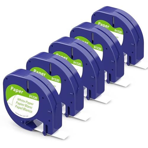 Aken 91220 Papier Weiß 12mm x 4m Schriftbänder Kompatibel mit Dymo Etikettenband, Kompatibel mit Dymo Letratag Etikettenband White Paper S0721510 für Letratag LT-100H LT-100T XR 200B von Aken