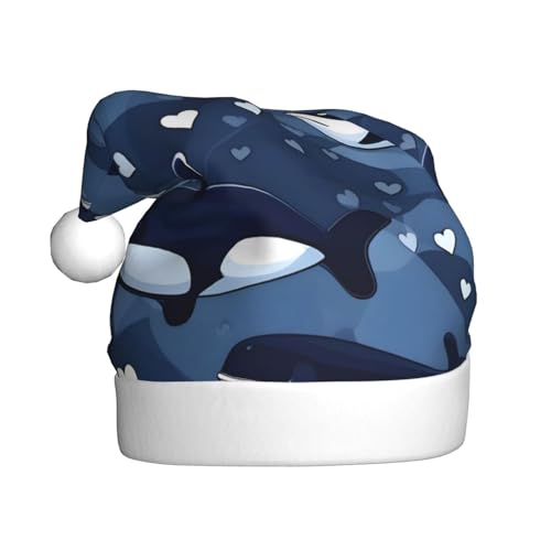 AkosOL Blauer Killerwal, exquisiter Plüsch, leuchtende Farben, Weihnachtsmütze für Erwachsene, verschönern Sie Ihre Urlaubsparty, Plüschmaterial, weich und leicht, Dekorationshut von AkosOL