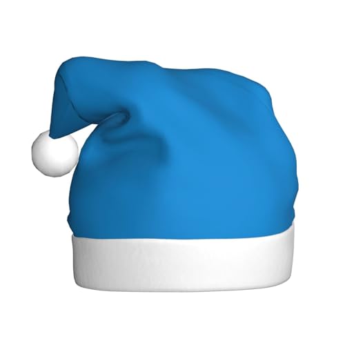 AkosOL Einfarbiger, blauer exquisiter Plüsch, leuchtende Farben, Weihnachtsmütze für Erwachsene, verschönern Sie Ihre Urlaubsparty, Plüschmaterial, weich und leicht, Dekorationshut von AkosOL
