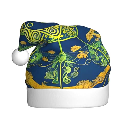 AkosOL Exquisiter Yin-Yang-Totem-Plüsch, leuchtende Farben, Weihnachtsmütze für Erwachsene, verschönern Sie Ihre Urlaubsparty, Plüschmaterial, weich und leicht, Dekorationshut von AkosOL