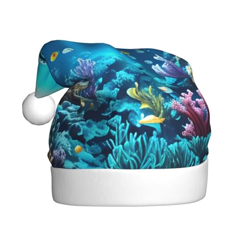 AkosOL U-Boot-Korallenstrahlen-Plüsch, leuchtende Farben, Weihnachtsmütze für Erwachsene, verschönern Sie Ihre Urlaubsparty, Plüschmaterial, weich und leicht, Dekorationshut von AkosOL