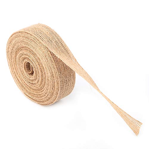 10 Meter Lang 2 5 Cm Breite Jute -Sackleinen -Bandspule für Heim und Hochzeitsdekoration von Akozon