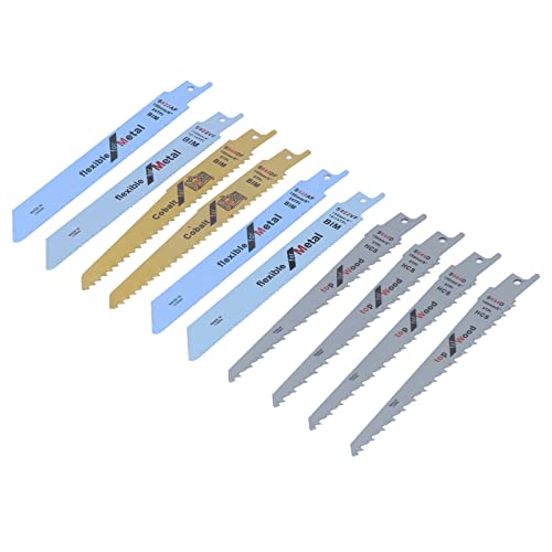 10pcs Hubkrockensägen Blätter, Bimetalblätter mit Hohem Kohlenstoffstahl, Säbelsägen Vane/Wing für Holzmetall -Set 10pcs Hubkrockensägen Blätter, Bimetalblätter mit Hohem Kohlenstoffstahl, Säbelsägen Vane/Wing für Holzmetall -Set von Akozon