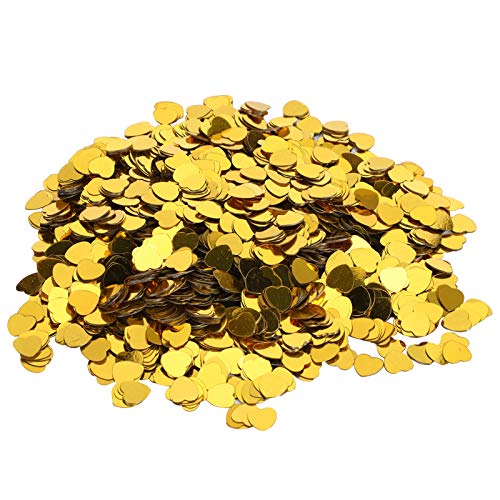3000 Stück Herzförmige Konfetti, Valentinstag, Hochzeit, Pailletten, Streuteile, Dekorationszubehör (Gold, Multifunktionales Zubehör für den Heimgebrauch (GOLD) von Akozon