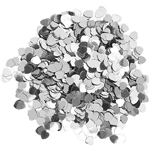 3000 Stück Herzförmige Konfetti, Valentinstag, Hochzeit, Pailletten, Streuteile, Dekorationszubehör (Gold, Multifunktionales Zubehör für den Heimgebrauch (SILVER) von Akozon