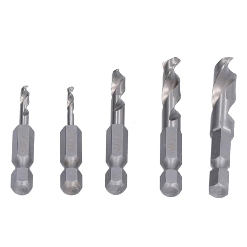 5pcs Hex Bohrer, 5 Stcs Bits Eingestelltes Hochgeschwindigkeits-Stahl 1 4 Zoll Schaft-Schaft-Shank Kurz Zum Bearbeitung von Bohrverarbeitungsholzwälzten 5pcs Hex Bohrer, 5 Stcs Bits Eingestelltes Hochgeschwindigkeits-Stahl 1 4 Zoll Schaft-Schaft-Shank Kurz Zum Bearbeitung von Bohrverarbeitungsholzwälzten von Akozon