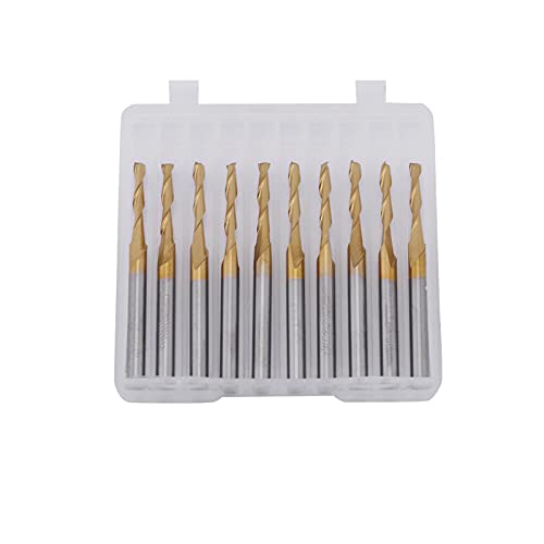 Akozon 1/8 Schaft Titan beschichtet Doppel-Schaftfräser 2mm Schneidkante Durchmesser Milliling Cutter Akozon 1/8 Schaft Titan beschichtet Doppel-Schaftfräser 2mm Schneidkante Durchmesser Milliling Cutter von Akozon