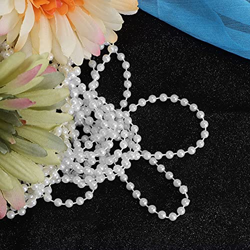 Akozon 10 M Lange Absahme Perlenperlen -Schnur für DIY, Ornamente und Kunsthandwerk (4MM weiß) von Akozon