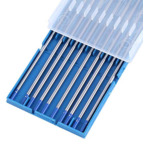Akozon 10 Stück 1,0/1,6/2,4 mm Wolfram-Schweißelektroden, Lanthanisierte Blaue Spitze Elektrode (2,4 * 175 mm) Ersatzzubehör von Akozon