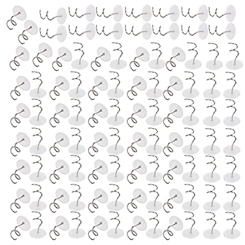 Akozon 100 Pcs Verdrehte Stifte Langlebig Weniger Stahl und Transparente ABS -Antisofa Fixe Spiral Nails (100/Box -Spirale) von Akozon