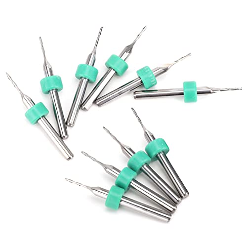 Akozon 10pcs 2 Flöte -Carbid -Endmühle Hochpräzise Wolfram Stahl CNC Frässchneider (2 Klingen 1,2 mm (10 Stück)) von Akozon