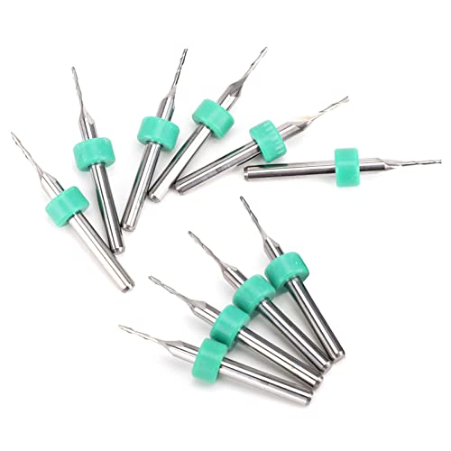 Akozon 10pcs 2 Flöte -Carbid -Endmühle Hochpräzise Wolfram Stahl CNC Frässchneider (2 Klingen 2,4 mm (10 Stück)) von Akozon