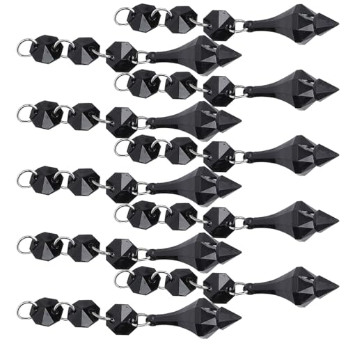 Akozon 10pcs Acrylkristallanhänger Unregelmäßiger Perlen -Kronleuchterdekor für DIY -Lampe und Heimdekoration (Black) von Akozon