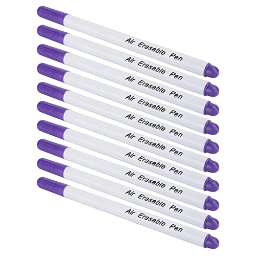 Akozon 10pcs DIY Water Eladerable Stoffmarker Stifte -Schneidertool, Multifunktionales Zubehör für den Heimgebrauch (Einzelner Kopf lila) von Akozon