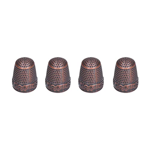 Akozon 10pcs Langable Metallnähung Fingerhut Fingerschutz, Anti -Slip, Abriebfestigkeit, Rostfreie Fingerhut Zum Nähen und Stick (Rote alte Farbe) von Akozon