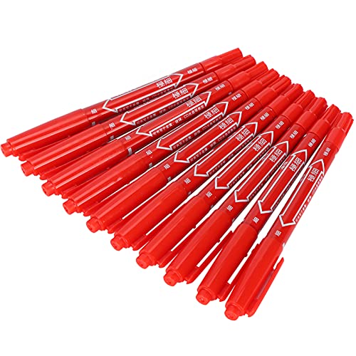 Akozon 10pcs Schnelltrocknen Doppelter Ende Marker Stift Set Lebendige Kunst- und Schreibmarkierungen (Rot) von Akozon