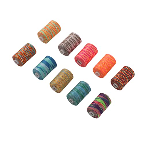 Akozon 10pcs Variegated Polyester Stickmaschine Faden Langlebig, wegen Resistente Qualität für Alle Nähprojekte 402 Nähfaden von Akozon