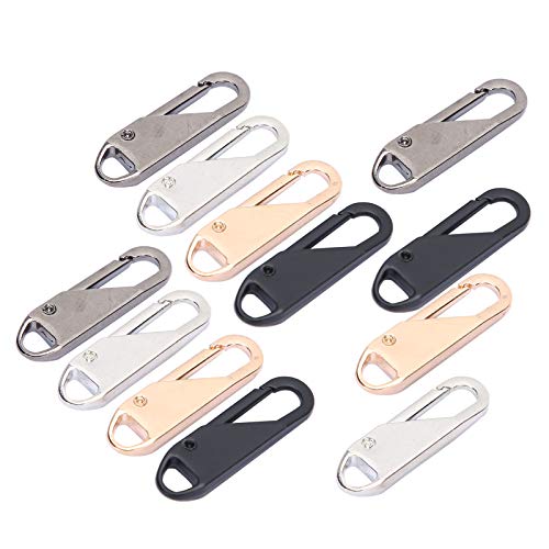 Akozon 12pcs Abnehmbare Legierung Reißverschluss Zieht Hochwertige Reißverschlüsse Slider Head Accessoires für Taschen, Gepäck und Kleidung von Akozon